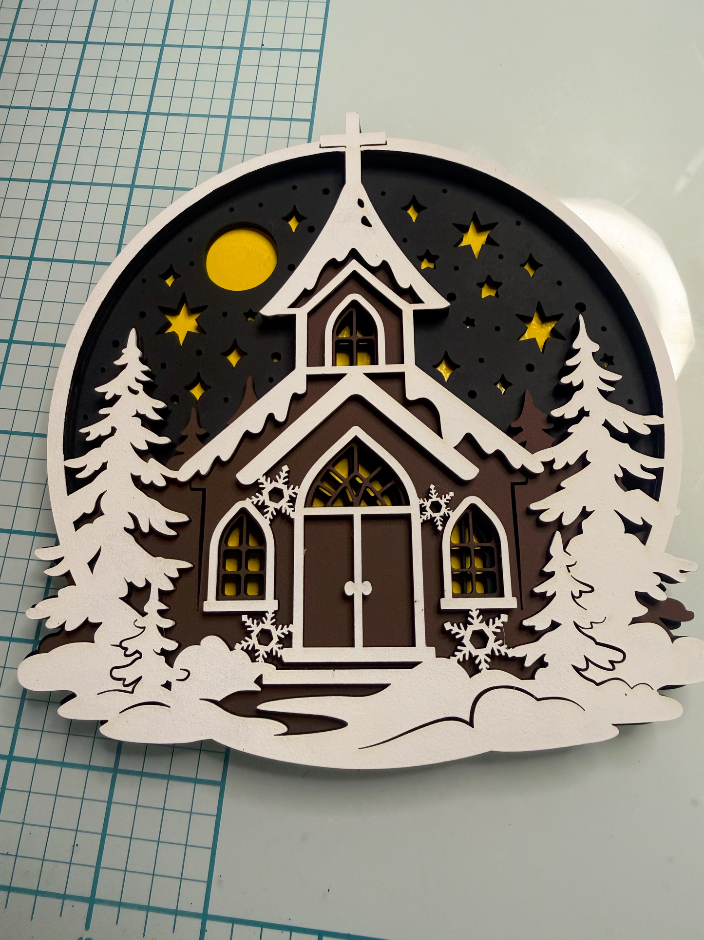 BLANK - 6 inch Christmas Church Stacker