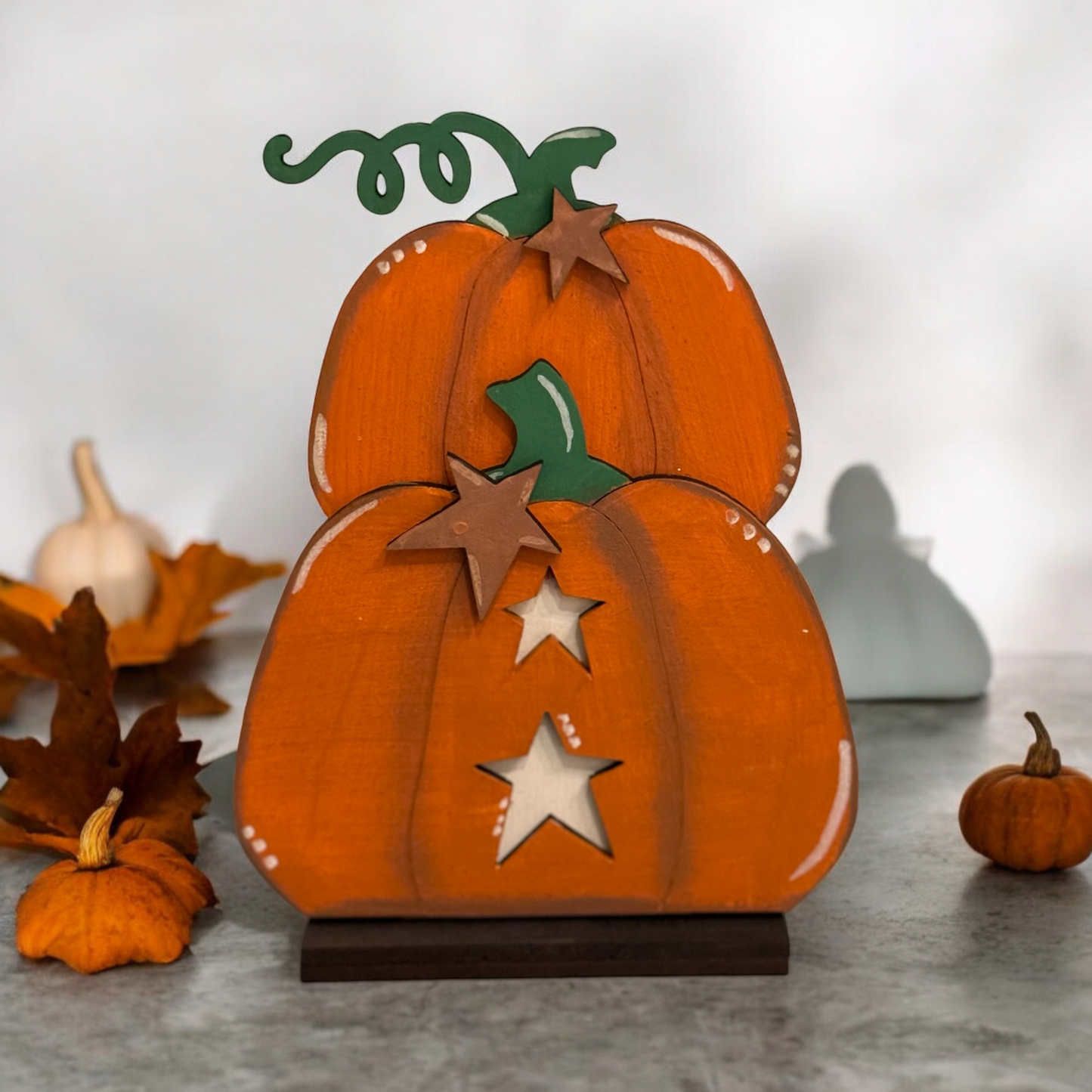 Stacked Pumpkins Shelf Sitter