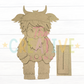 Highland Cow Porch Leaner | Interchangeable Base
